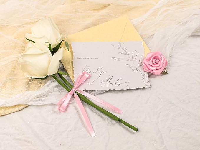 Rose Pink Satin Ribbon 1/4 inch X Continuous 25 Yards, Single Face Polyester Ribbon Perfect for Gift Wrapping, Flower Bouquet, Wedding Decor, Crafts, Bow Making, Sewing and More