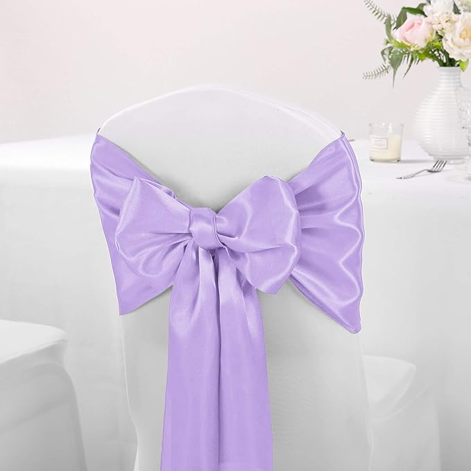 10-Pack Satin Table Runner Lavender 12 x 108 inches Long, Table Runners for Wedding, Birthday Parties, Banquets Decorations（10 Pack, 12x108 Inch, Lavender）