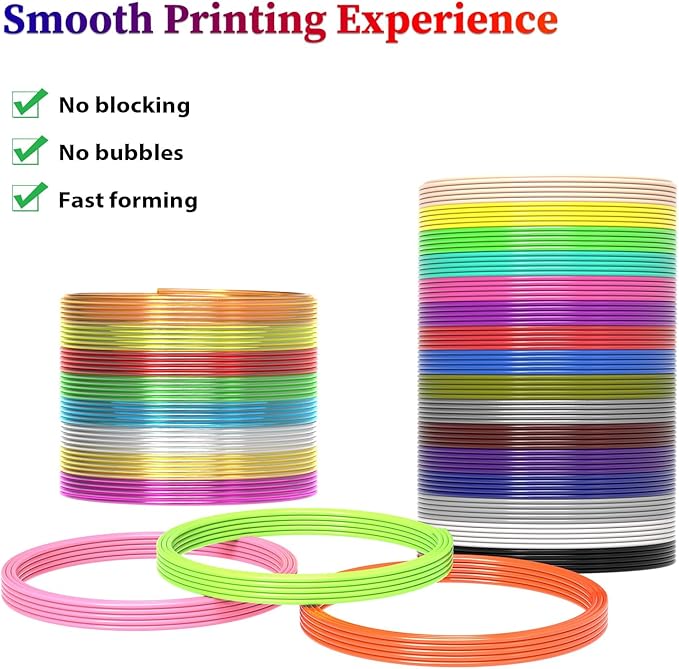 36 Colors 3D Pen Filament 1.75mm PLA, Each Color 32.8 Feet, Total 1181 Feet 3D Pen Filament Refills 3D Printing Pen Refills with High-Precision Diameter Not Compatible with 3Doodler Pen