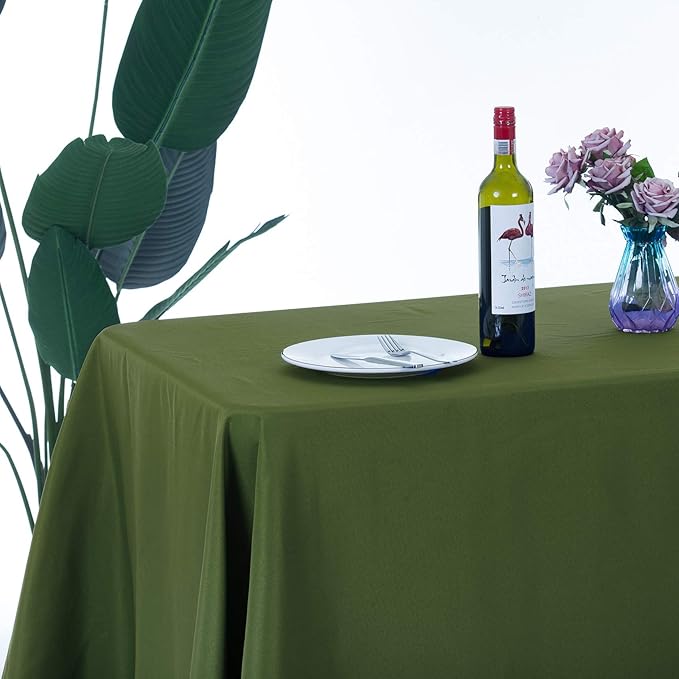 Ascoza 2pack 90x132 Inch Willow Rectangular Tablecloth 8 Feet Table Cloth in Polyester Fabric for Wedding/Banquet/Restaurant/Parties