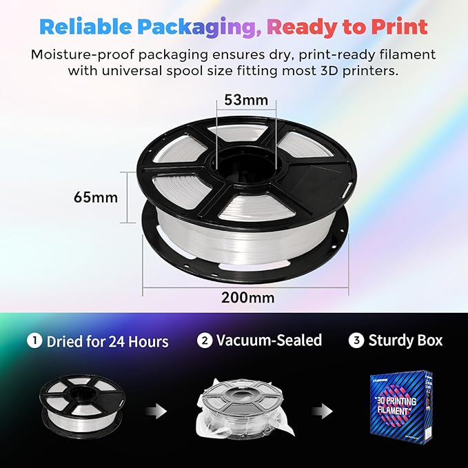 Flashforge 3D Printer Filament Silk PLA 1.75mm 1kg Spool-Dimensional Accuracy +/- 0.02mm (White)