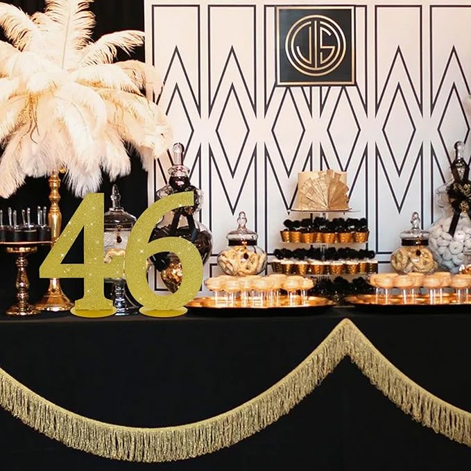 TONIFUL 11.8 Inch Gold Glitter Numbers Table Centerpieces 0-9 Birthday Party Decorations,Shining Gold Digital 6 for Birthday Party,Wedding,Bridal Shower,Engagement,Photo Shoot,Anniversary