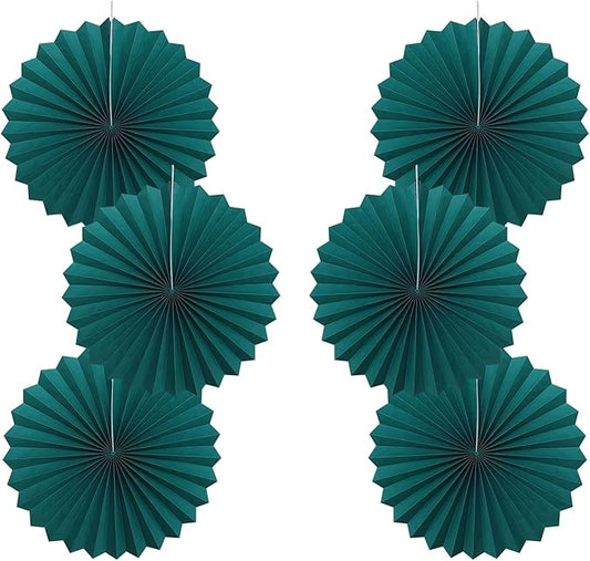 Green Birthday Decorations,DIY Green Paper Fans Hanging Decoration ,Party Supplies Party Fans 16in, Cactus Party Decorations,Wedding Graduation Events Accessories 30 Color DIY Set (Blackish Green)