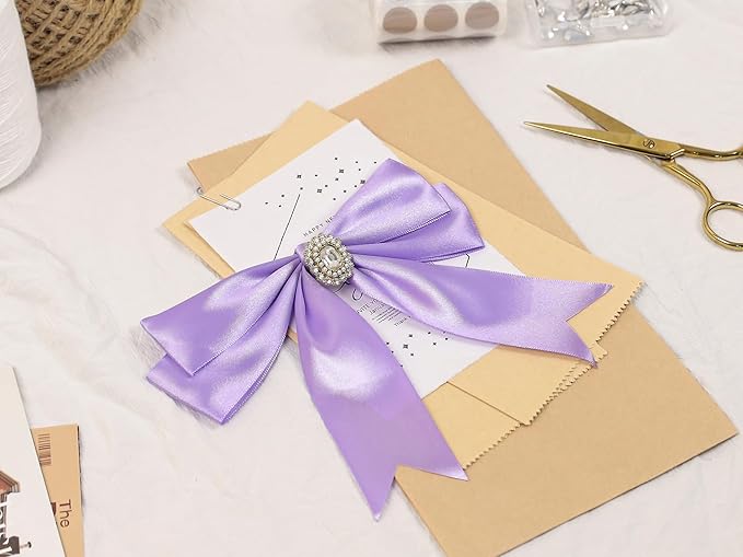 Light Purple Satin Ribbon 1-1/2 inch X Continuous 50 Yards, Single Face Polyester Ribbon Perfect for Gift Wrapping, Flower Bouquet, Wedding Decor, Crafts, Bow Making, Sewing and More