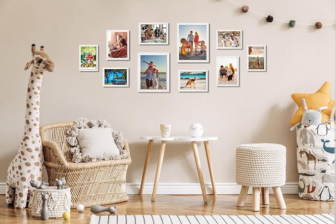 KTKDE A1 Picture Frame Poster Frame23.4 x 33.1 inches Set of 3, White Woodgrain Poster Frame-Horizontal and Vertical Wall Hanging for Home, Exhibition, Caffe for best gifts