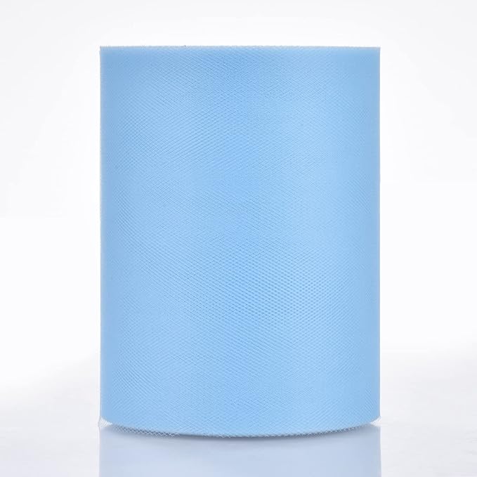Tulle Rolls 6” by 100 Yards (300 feet) Tulle Roll Spool Fabric for DIY Tutu Skirts Wedding Baby Shower Crafts Decorations Party Supplies(Aqua Blue)