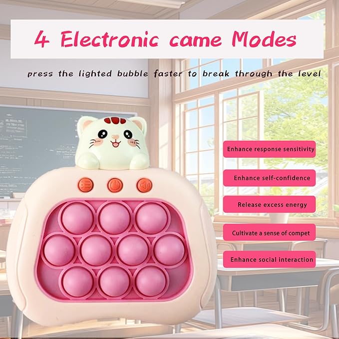 Cat Pop Push Game Toy,Kindergarten Graduation Gifts Boy Girls,Quick Fast Push Pop Puzzle Game Light up Fidget Toy,Preschool Class of 2025 Graduation Bubble Sensory Toys