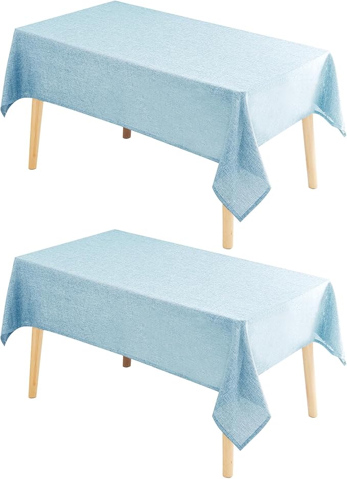 Hiasan 2 Pack Faux Linen Square Tablecloth - Wrinkle and Stain Resistant Washable Table Cloth for Kitchen Dining Room Holiday Table Cover for Party Dinner, Lux Slate Blue, 30 x 30 Inch