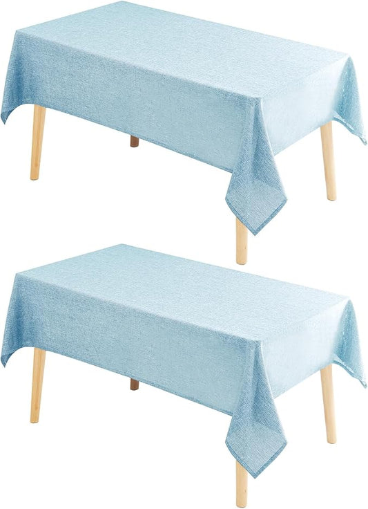 Hiasan 2 Pack Faux Linen Square Tablecloth - Wrinkle and Stain Resistant Washable Table Cloth for Kitchen Dining Room Holiday Table Cover for Party Dinner, Lux Slate Blue, 30 x 30 Inch