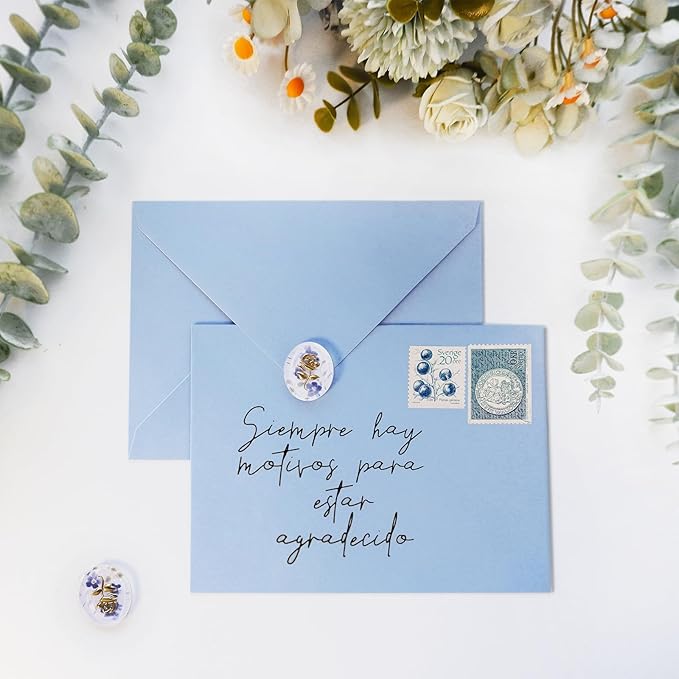 50 Pack 4x6 Envelopes Letter Size, Blue A4 Envelopes Self Seal for Wedding Invitation, Envelope 4.3x6.3 for Greeting Cards, Photos, Baby Shower, Graduation, Thank You Cards, Announcements