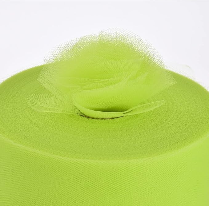 Tulle Fabric Roll, 6” by 200 Yards (600FT) Tulle Organza Fabric Spool for DIY Tutu Skirt Baby Shower Decor Wedding Backdrop Crafts Birthday Party Supplies(Autumn Green)