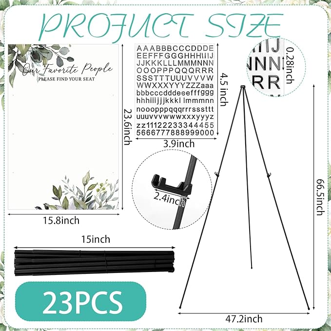 Pinkunn Greenery Wedding Seating Chart with Easel Display Stand 15.8 x 23.6 Inch Greenery Wooden Rustic Seating Chart Board Please Find Your Seat Sign for Baby & Bride Shower Wedding Sign Decor