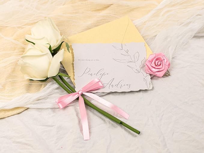 Rose Pink Satin Ribbon 3/8 inch X Continuous 50 Yards, Single Face Polyester Ribbon Perfect for Gift Wrapping, Flower Bouquet, Wedding Decor, Crafts, Bow Making, Sewing and More