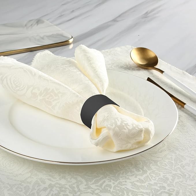Germiwipe Napkin Bands,Paper Napkin Rings Self Adhesive,Silverware Wraps Bands (Black - 500pcs)