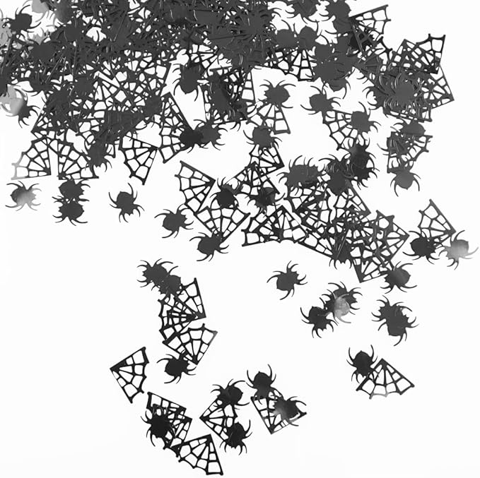 Halloween Confetti Black Spider Web Spider Bat Shaped Confetti Sprinkles for Table Scatter Holiday Party Decorations Supplies