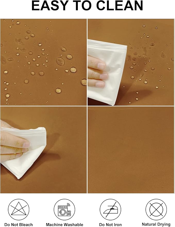 Fokitut 2 Pack Waterproof Round Tablecloth, 90 Inch, Stain Resistant and Wrinkle Polyester Table Cloth, Fabric Table Cover for Kitchen Dining, Wedding, Party, Holiday Dinner-Gold