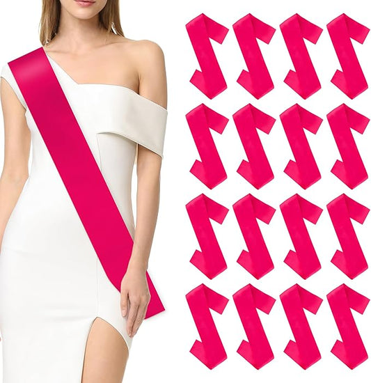 Blank Sash 16 PCS Sashes DIY Satin Sash Chair Sashes Scout Sash President Sash Senior Sash Scout Sash Wedding Party Sash