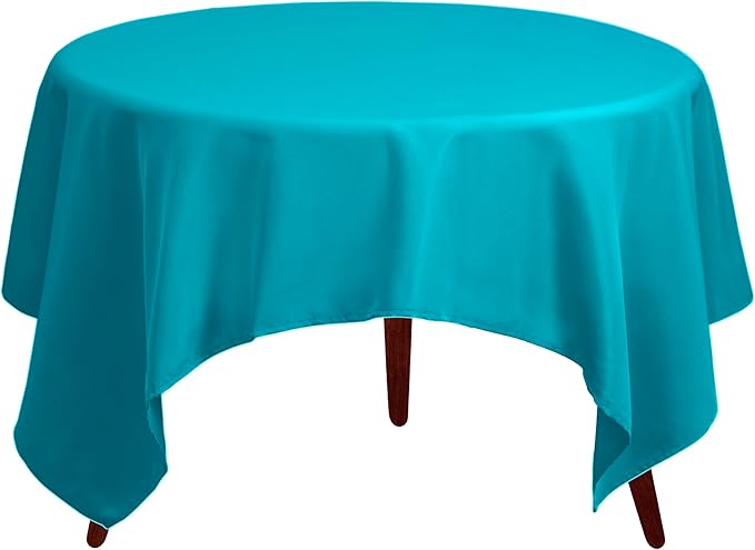 Gee Di Moda Square Tablecloth - 70 x 70 Inch Caribbean Table Cloth for Medium Square or Round Tables - Heavy Duty Washable Fabric - for Buffet Table, Holiday Party, Dinner, Wedding & Baby Shower