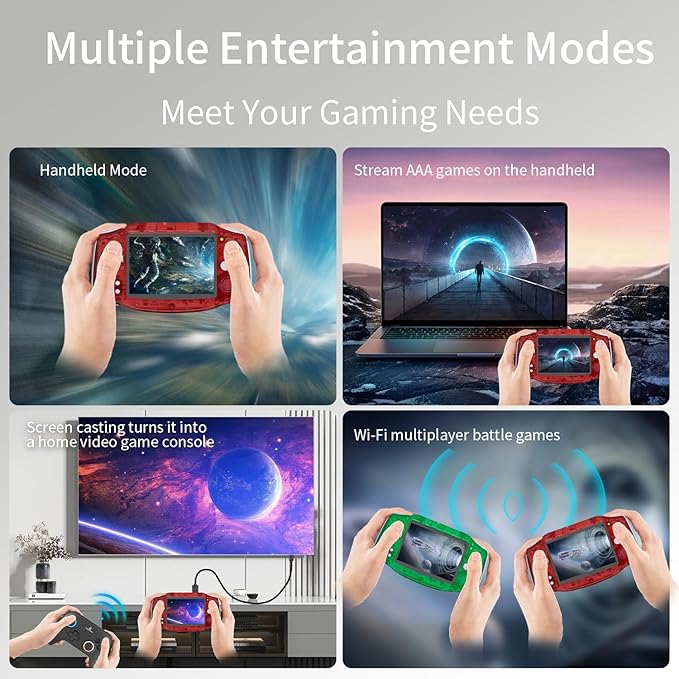 RG34XX Retro Handheld Game Consoles RG34XX Classic Retro Gaming Console 32+64G Card Preloaded Games 5000+ rg34xx Portable Gaming Console Linux 64-bit 3500mAh Battery WiFi Bluetooth HD and TV Output red