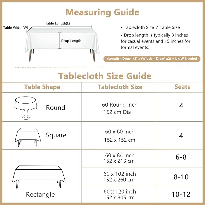 MYSKY HOME 60 Inch Round Cotton Tablecloth, Heavy Duty, Waterproof, Wrinkle Resistant, Black Tassels, Modern Elegant Design, Kitchen, Dining, Parties, Events