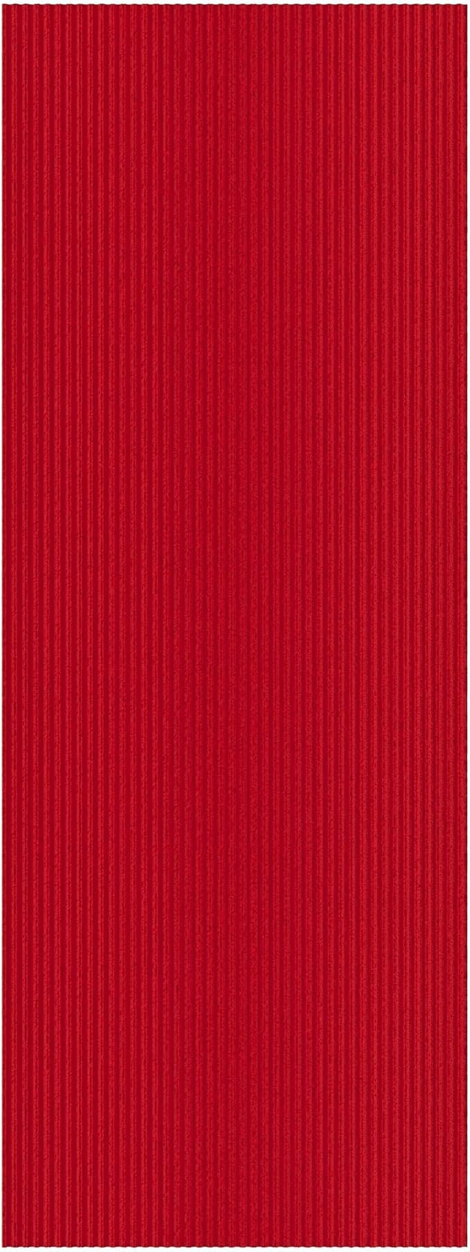 Ottomanson 2'7" x 5' Mud Mat Area Rug Scraper Carpet - Non-Slip, Dirt Trapping for Indoor & Outdoor Use - Ideal for Entryway, Garage, Kitchen, Patio & High-Traffic Areas, Red