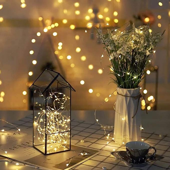 ZNYCYE 10 Pack Fairy Lights with Timer,10ft 30 LED String Lights 8 Modes Fairy Lights Battery Operated Waterproof for DIY Wedding Party Bedroom Mason Jars Christmas Decorations (Warm White)