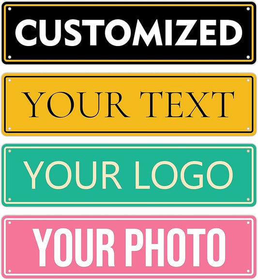 Custom Signs Outdoor Metal - 16 x 4 Personalized Aluminum Rust-Proof Entrance Hazard Intersection Parking Street Signs，Decorative Sign