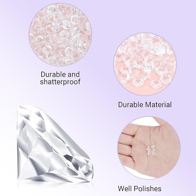 SUREAM 4500PCS Clear Ice Rocks for Vase Filler, 6mm/0.24Inch Acrylic Diamonds Gems, No Holes Faux Acrylic Treasure Crystals for Art Crafts, Wedding Table Scatter, Birthday Party Decoration
