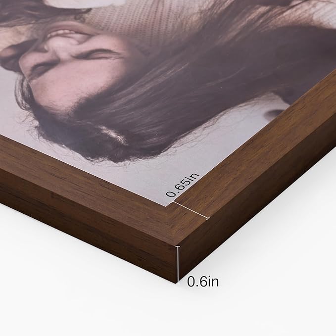 decorUhome Double 4x6 Picture Frame Vertical, Engineered Wood Bifold Photo Frame with Plexiglass for Tabletop Display, 4x6, Brown