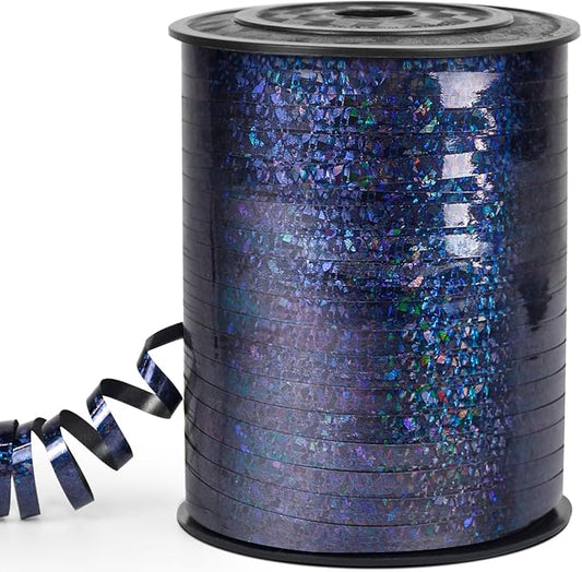 Black Curling Ribbon 500 Yard, Shiny Metallic String for Gift Wrapping, Balloon, Florist Flower - 3/16" Thin Curly Gift Ribbon