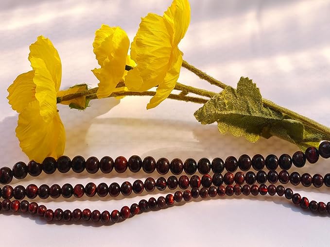 Stone Beads 8mm 100pcs Red Tiger Eye Beads Round Loose Gemstones Beads for Bracelet Necklace Jewelry Making (8mm, 60815 Red Tiger Eye)