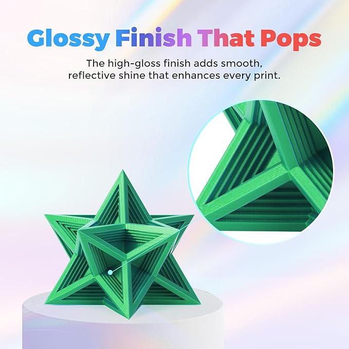 Flashforge 3D Printer Filament Silk PLA 1.75mm 1kg Spool-Dimensional Accuracy +/- 0.02mm (Green)