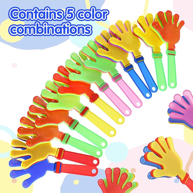80 Pcs Hand Clappers, 7.48 Inch Noise Makers Bulk, Party Clappers Noisemakers for Sports Events, Birthday Extravaganzas(Colorful)