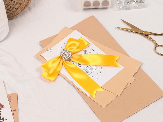 Yellow Satin Ribbon 1 inch X Continuous 25 Yards, Single Face Polyester Ribbon Perfect for Gift Wrapping, Flower Bouquet, Wedding Decor, Crafts, Bow Making, Sewing and More