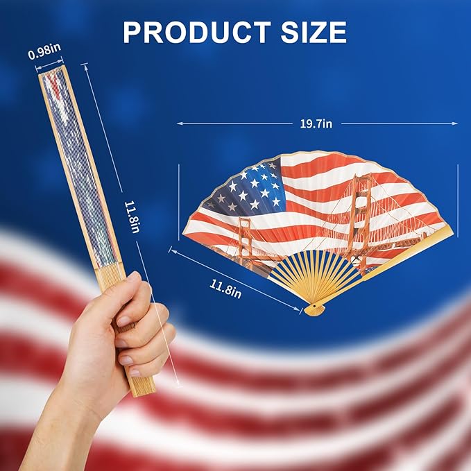 Folding Paper Hand Fan – Golden Gate Bridge Art Folding Fan, Decorative Handheld Paper Fan for Party, Wedding, Travel, Cooling, Home Décor, Gift & Collector Display