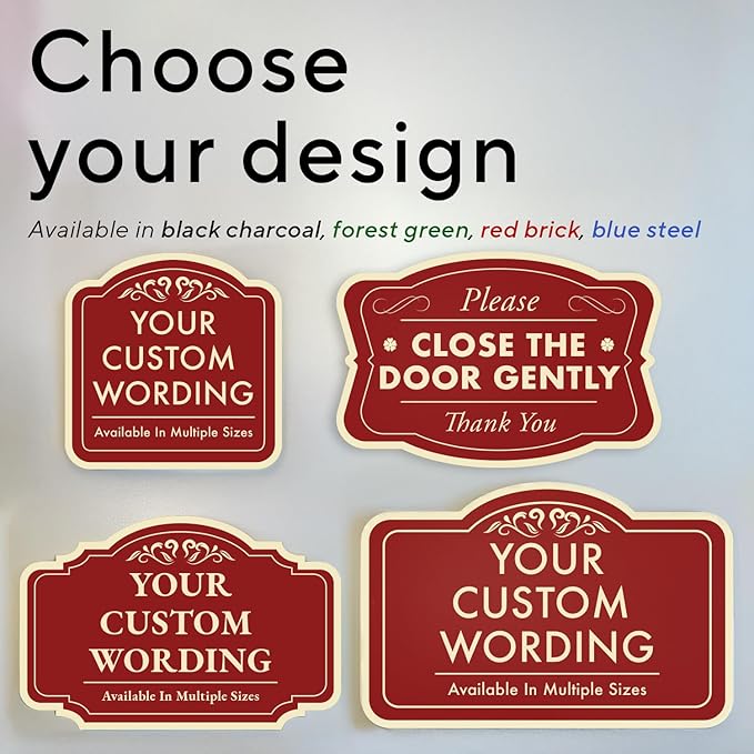 Custom Decorative Outdoor Metal & Aluminum Signs, Personalized Driveway Signs, Waterproof USA Made, Design 1 Red Brick 18x12