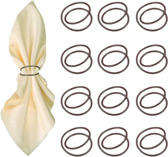 Dark Gray Napkin Rings - 12 PCS Metal Spiral Napkin Rings(Spiral) Napkin Holders Buckles for Family Dinner, Wedding, Party,Table Decorations