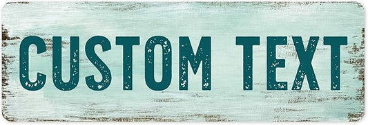 Custom Sign, Custom Street Sign, 11 Font Colors, 13 Font Styles, 4 Hole Options, 22 Sizes, 6x18 Inches, Rust Free DiBound, Fade Resistant, Made in USA by My Sign Center (Shabby Chic)