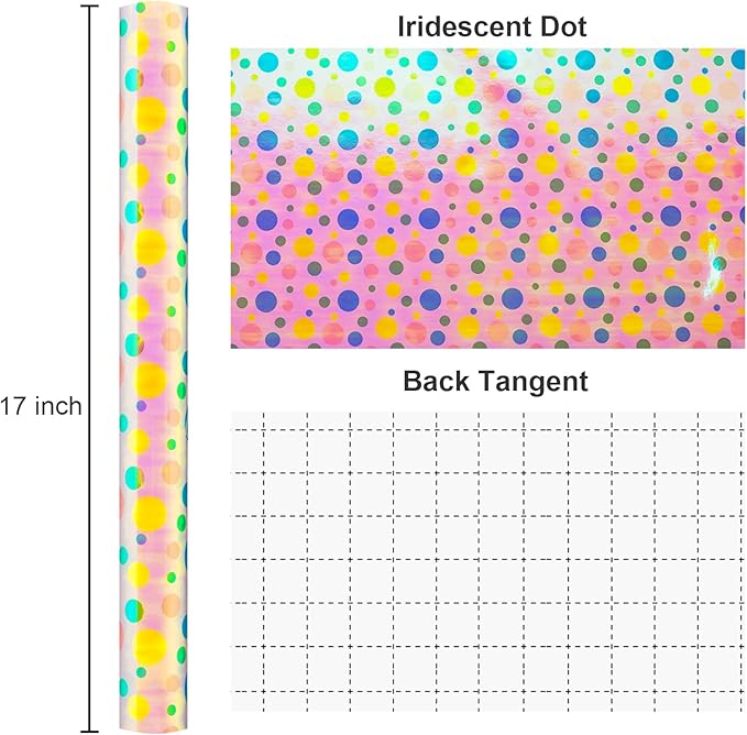Burymento Holographic Pink Dot Gift Wrapping Paper for Birthday, Valentines, Mothers day, Graduation, Wedding, Fathers day, Baby Shower, Christmas (17in x 32.8ft)