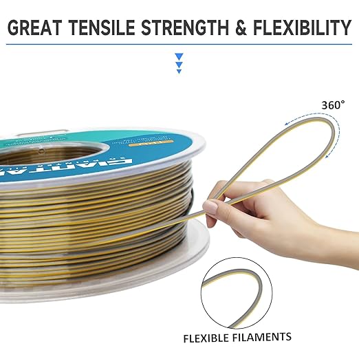 GIANTARM Dual Color PLA Filament, Silk PLA Filament 1.75mm +/-0.02mm,1KG Spool(2.2lbs) Vacuum Packaging, 3D Printing Filaments Fit Most FDM Printer