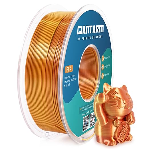 GIANTARM Dual Color PLA Filament, Silk PLA Filament 1.75mm +/-0.02mm,1KG Spool(2.2lbs) Vacuum Packaging, 3D Printing Filaments Fit Most FDM Printer