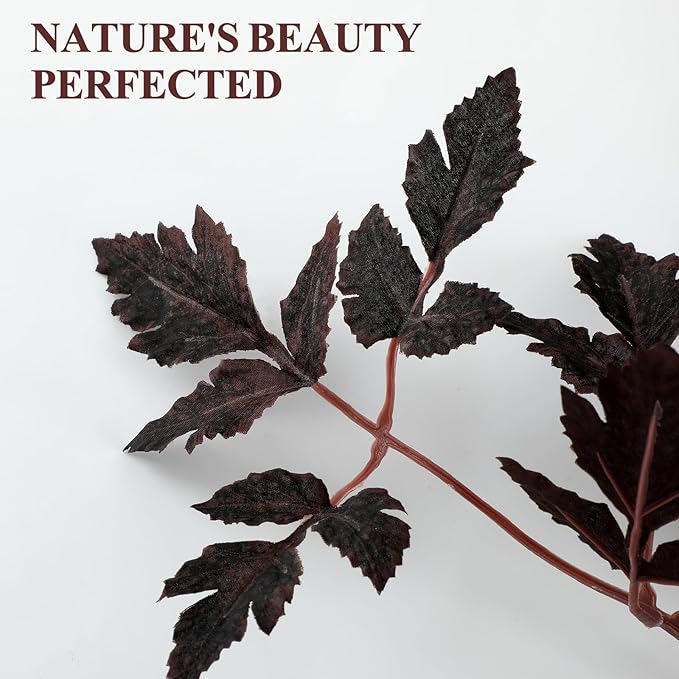 Fall Decor，Fall Stems,Artificial Cimicifuga Stems,6-Pack 32 Inch,Purple Fall Foliage Spray for Tall Vase,Farmhouse Thanksgiving Mantel Centerpiece Halloween Decor Arrangements