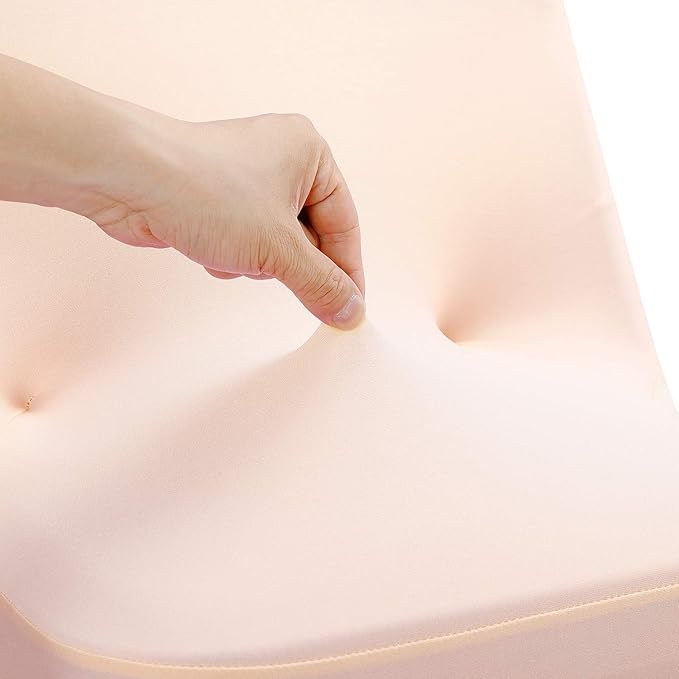 Peomeise Stretch Spandex Folding Chair Cover for Wedding Party Dining Banquet Event (Blush Pink,6pcs)
