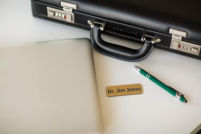 Custom Engraved Name Tag Badges – Personalized Identification with Pin or Magnetic Backing, 1 Inch x 3 Inches, Pine Green/White