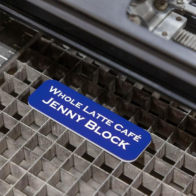 Name Tag/Badge Blanks - 100 Pack - 1" X 3" (Blue) Round Corners, Magnetic Backing