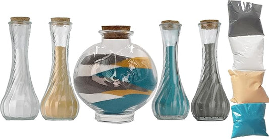 CHENGXINWENHUA Unity Sand Ceremony Set for Wedding Handmade Decorative Jars (4vase)