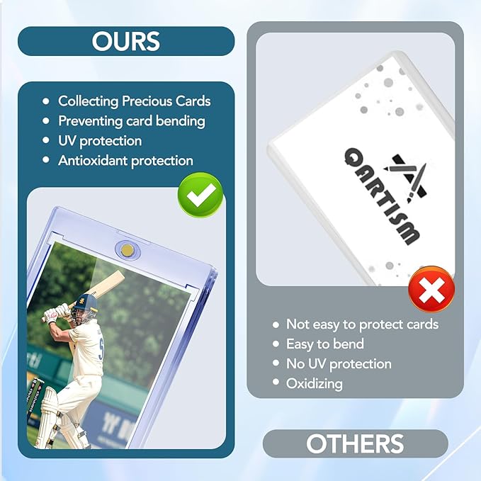 100ct Magnetic Card Holders, Magnetic 35pt One Touch Card Holders, U-V Protection Hard Plastic Display Case for Trading, Sports, Baseball, Football, Game Cards