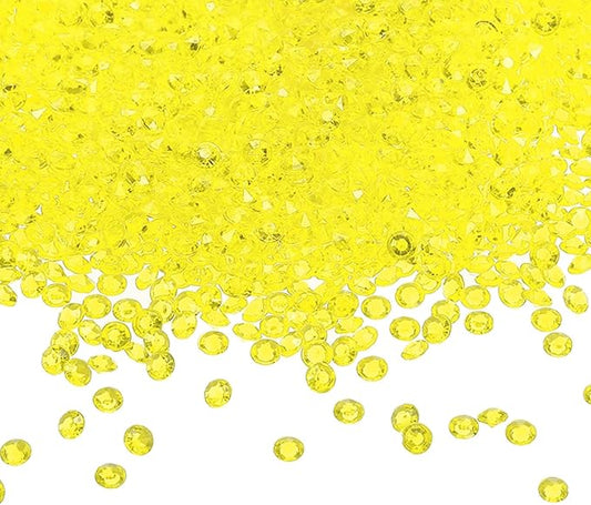 PATIKIL 10000 Pcs Wedding Table Scatter Confetti Crystals 4.5mm Acrylic Diamonds Vase Fillers Gems for Table Centerpiece Decorations Party Vase Beads, Light Yellow