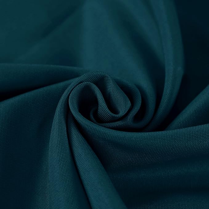 Fokitut 2 Pack Waterproof Round Tablecloth, 132 Inch, Stain Resistant and Wrinkle Polyester Table Cloth, Fabric Table Cover for Kitchen Dining, Wedding, Party, Holiday Dinner-Peacock Blue