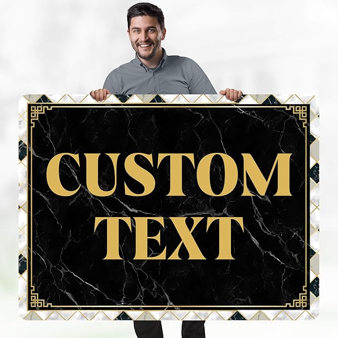 Custom Sign, Custom Street Sign, 11 Font Colors, 13 Font Styles, 4 Hole Options, 22 Sizes, 36x48 Inches, Rust Free DiBound, Fade Resistant, Made in USA by My Sign Center (Marble Tile)
